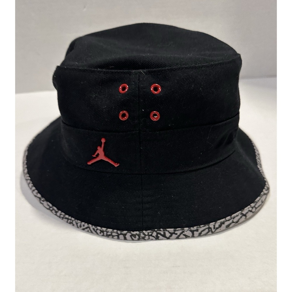 Jordan Jump Man Bucket Hat Black With Red Logo Size L/XL